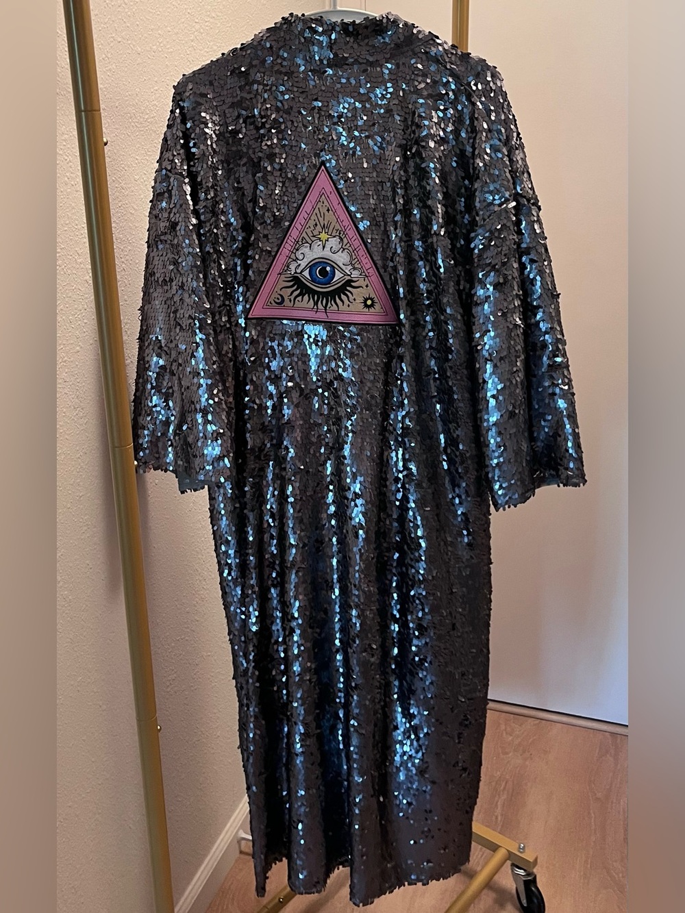 AKA Rouge Sequin Kimono Dark Gray Burning Man